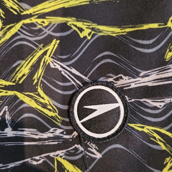 Speedo Boys Swim Trunk Board Short Black Shark  Size M 10 12 - Picture 4 of 7